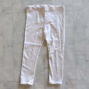 Tartine et Chocolat White Leggings with Lace Trim